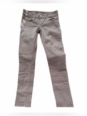 American Eagle Stretch Skinny Jeans Womens Size 00 Taupe Low Rise Slim Fit Y2K